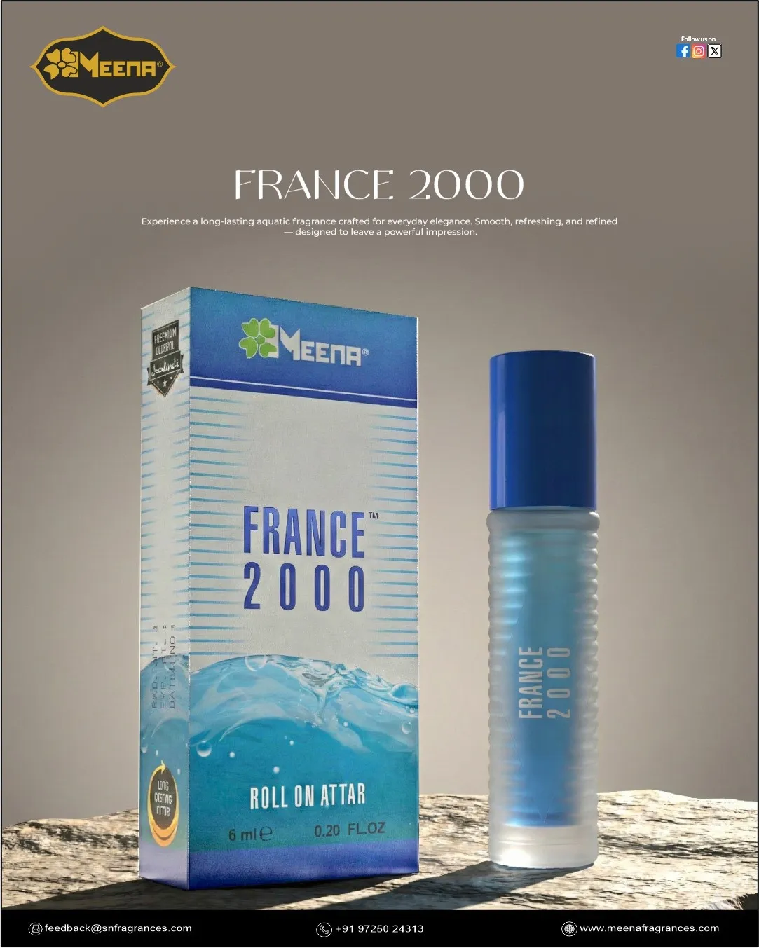 France 2000 — Roll-On Attar (6/8 ml)